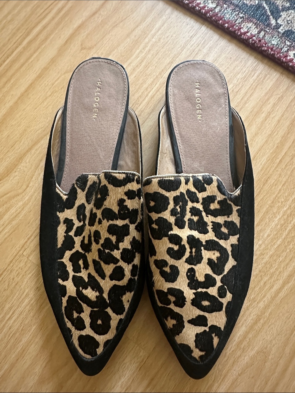 Halogen Leopard-Print Slip-On Mules - Black & Tan